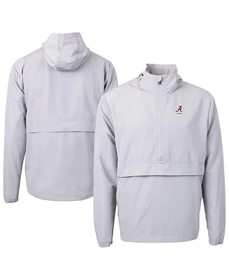 Cutter & Buck Men's Gray Alabama Crimson Tide Alumni Logo Charter Eco Knit Anorak Half-Zip Jacket