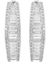 Effy Lab Grown Diamond Baguette & Round Hoop Earrings (2-3/8 ct. t.w.) 14k White or Yellow Gold