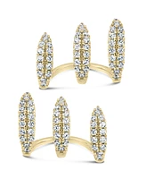 Sterling Forever Nicolette Cubic Zirconia Cuff Stud Earrings