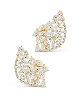 Sterling Forever Miranda Cubic Zirconia Fan Stud Earrings