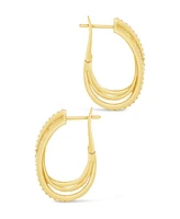 Sterling Forever Kyle Cubic Zirconia Hoop Earrings