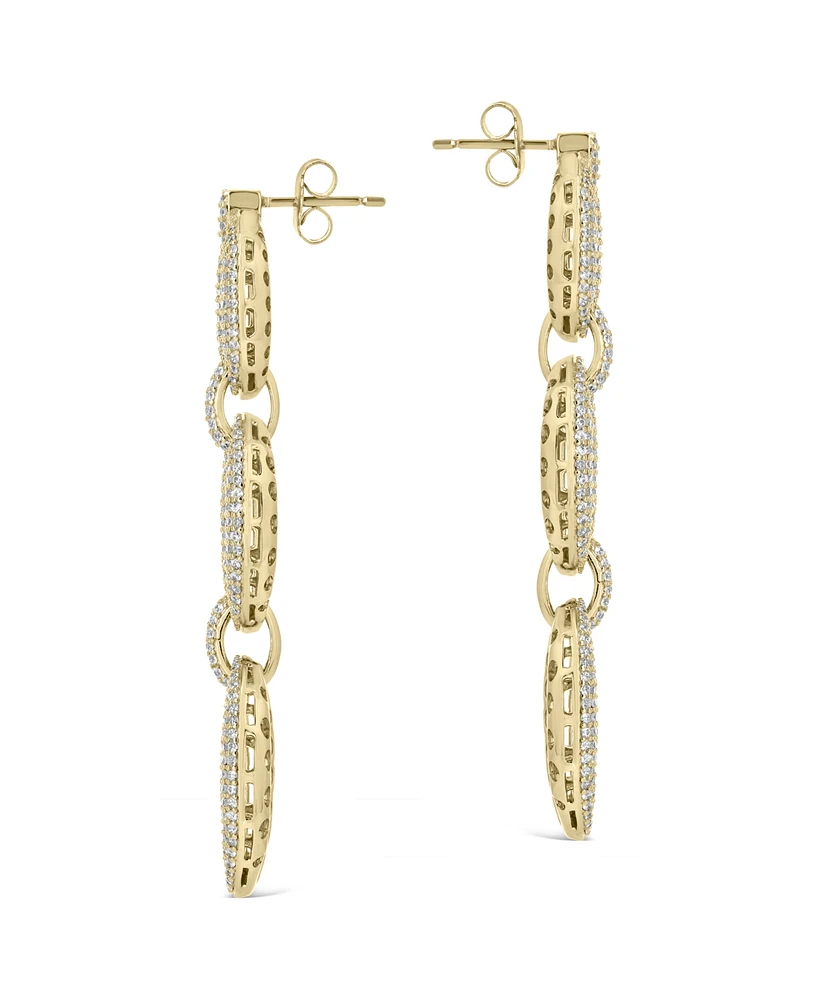 Sterling Forever Whitney Cubic Zirconia Chain Drop Earrings