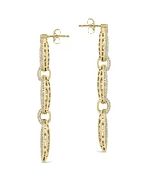 Sterling Forever Whitney Cubic Zirconia Chain Drop Earrings