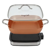MegaChef 11.81 Inch Electric Fry Pan with Copper Coating