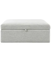 Abbyson Living 35.8" Wood Wren Square Storage Ottoman