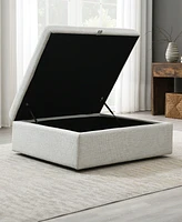 Abbyson Living 35.8" Wood Wren Square Storage Ottoman