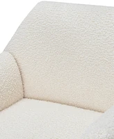 Abbyson Living Ace 32" Wood Two-Toned Swivel Accent Chair