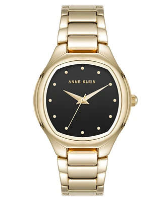 Anne Klein Women's Quartz Everyday Cushion Gold-Tone Alloy Metal Bracelet Watch