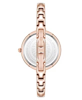 Anne Klein Women's Quartz Interchangeable Bezel Rose Gold-Tone Alloy Metal Watch Set, 30mm - White, Pink, Red, Black, Rose Gold