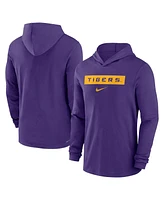 Nike Men's Lsu Tigers Sideline Hoodie Performance Long Sleeve T-Shirt