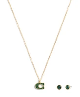 Coach Faux Stone Signature Pave C Jewelry Set