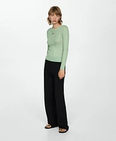 Mango Women's Knitted Wideleg Pants