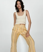 Mango Women's Straight Striped Pants