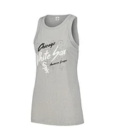 Soft As A Grape Women's Gray Chicago White Sox Gauze High Neck Tank Top