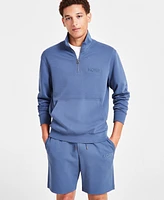 Michael Kors Men's Textured-Logo Quarter-Zip Sweatshirt