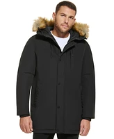 Calvin Klein Men's Long Parka with Faux-Fur Lined Hood