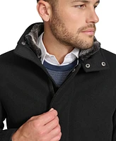 Calvin Klein Men's Urban Walker Coat with Detachable Faux Rabbit Fur at Interior Collar