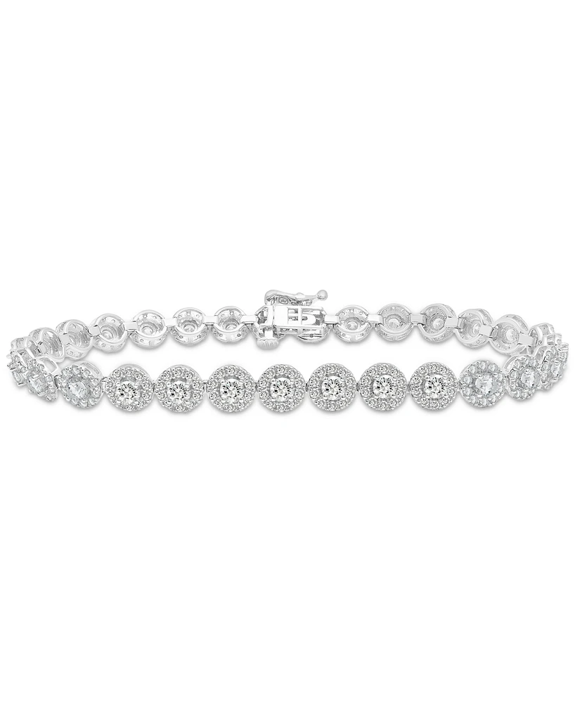 Wrapped in Love Diamond Halo Tennis Bracelet (5 ct. t.w.) in 14k White Gold, Created for Macy's