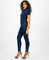 Guess Women's Yuri Denim Paisley-Print Jumpsuit