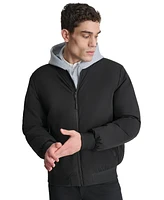 Dkny Men's Stretch Zip-Front Zip-Pocket Bomber Jacket