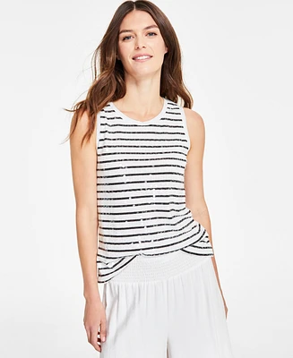 Vince Camuto Women's Sequined Striped Tank Top