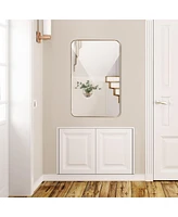 Sugift 32 x 20 Inch Metal Frame Wall-Mounted Rectangle Mirror
