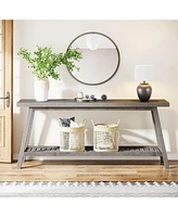 Tribesigns Farmhouse Console Entryway Table: 70.9 Inches Extra Long Table for Entryway, 2-Tier Narrow Wood Foyer Sofa Couch Hallway,