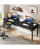 Tribesigns 78.7" Extra Long Computer Desk, Double Desk with 2 Drawers, Two Person Desk Large Executive Office Desk, Writing Table Study Desk for Home