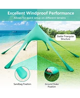 Sugift 20 x 20 Feet Beach Canopy Tent with UPF50+ Sun Protection and Shovel