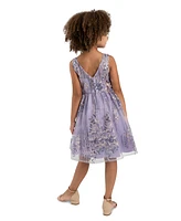 Rare Editions Toddler & Little Girls Illusion Sequin Mesh Party Dress