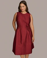 Donna Karan New York Plus Jacquard Fit & Flare Dress