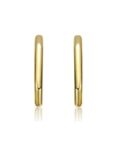 Rachel Glauber 14K Gold Plated Open Geometric Tubular C-Hoop Earrings