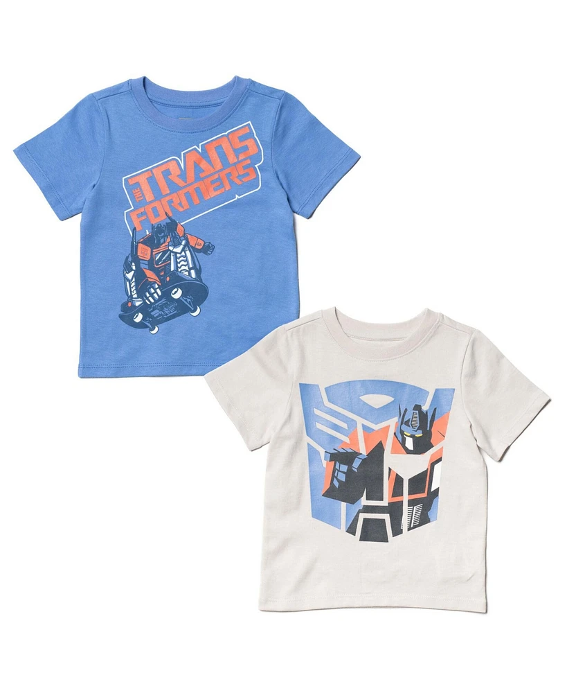 Transformers Boys Optimus Prime Bumblebee Megatron 2 Pack T-Shirts to