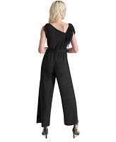 Dkny Women's Asymmetric-Neck Fringe-Trim Jumpsuit