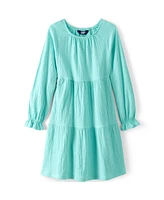 Lands' End Big Girls Plus Long Sleeve Tiered Knit Dress