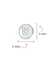 Bling Jewelry Tiny Simple Round Astrology Scorpio Horoscope Zodiac Stud Earrings Sterling Silver