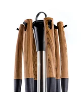 MegaChef Black Nylon Cooking Utensils with Wood Design, Set of 7