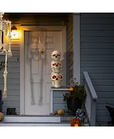 Boo Box Stacked Skulls with Led Eyes and Sound, 27.5" Scary Skeleton Indoor Decor