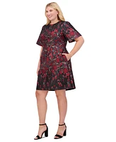 Vince Camuto Plus Brocade Fit & Flare Dress