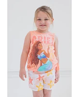 Disney Toddler Girls Princess Ariel Mermaid Live Action Movie Tank Top and Twill Shorts Outfit Set to