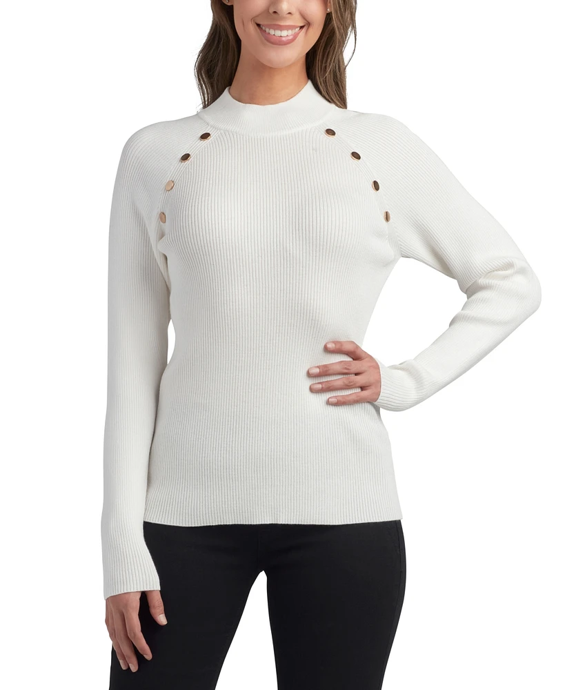 Bcx Juniors' Ribbed Mock Neck Sweater