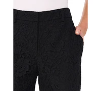 CeCe Women's Lace Tailored Straight-Leg Pants