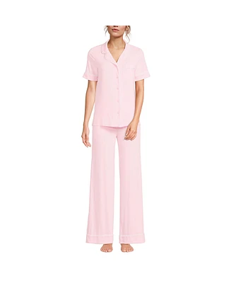 Lands' End Women's Cooling 3 Piece Pajama Set - Robe Top and Pants