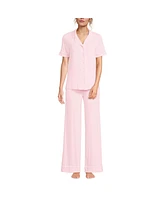 Lands' End Women's Cooling 3 Piece Pajama Set - Robe Top and Pants