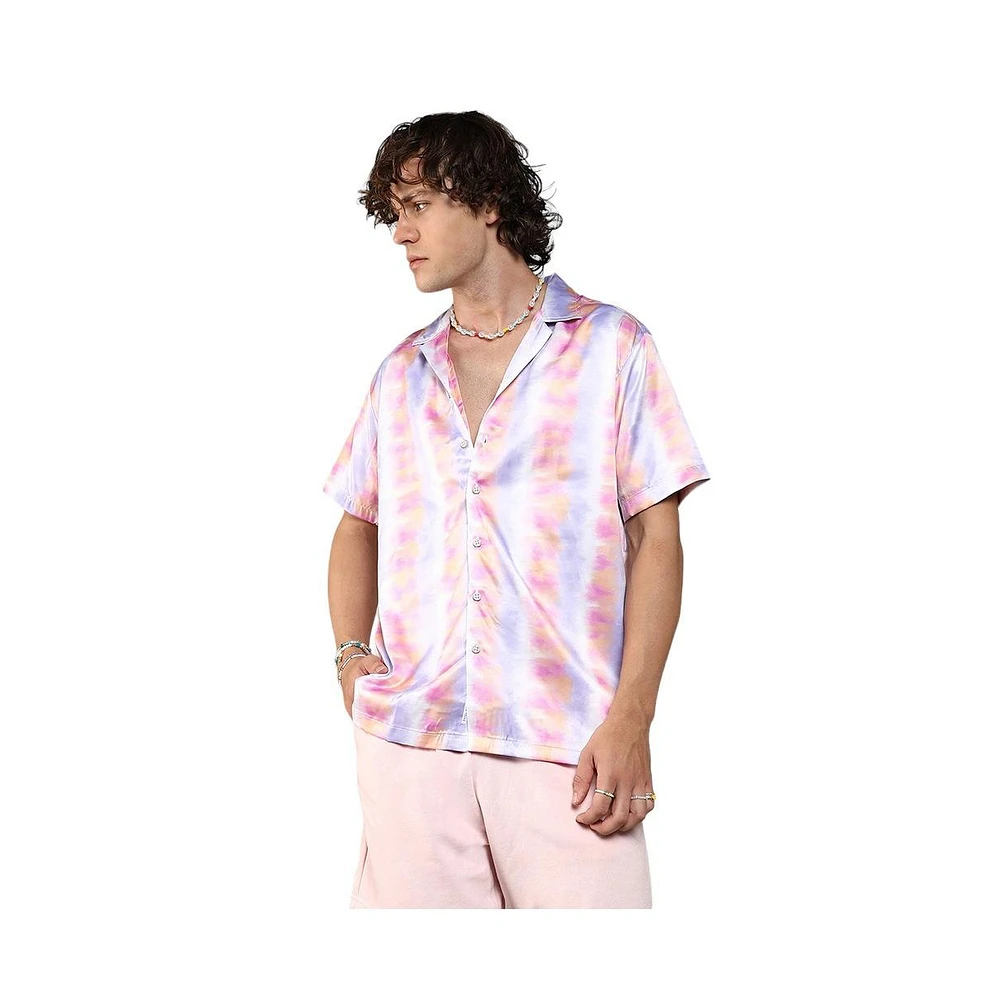 Men's Lavender & Pale Orange Relaxed Ombre Shirt