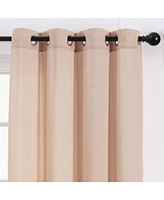 Chanasya Premium Beige Silky Velvet Textured Sheer Curtains