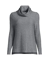 Lands' End Women's Cable Ottoman Relaxed Long Sleeve Cowl Neck Top