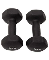 BalanceFrom Fitness 5, 8, and 12 Pound Neoprene Coated Dumbbell Set with Stand