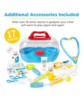 Best Choice Products Play Doctor Kit for Kids, Pretend Medical Station Set with Carrying Case, Mobile Cart