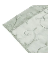 Chanasya Premium Embroidered Swirl Vine Curtains - Sheer Curtains for Living Room, Bedroom, Kitchen - 52" x 96" - Sage, 2 Panels
